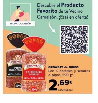 Supermercados Lupa Oroweat de bimbo pan 12 cereales y semillas o pipas oferta