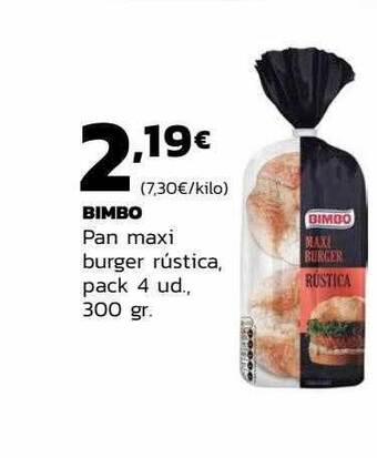 Supermercados Lupa Bimbo pan maxi burger rústica oferta