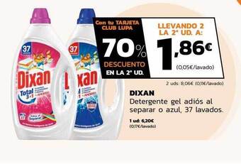 Supermercados Lupa Dixan detergente gel adiós al separar o azul oferta