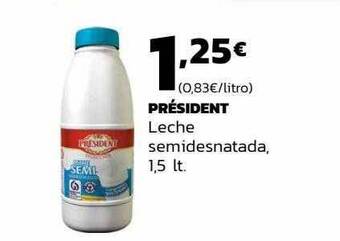 Supermercados Lupa Président leche semidesnatada oferta