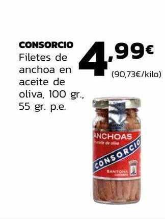 Supermercados Lupa Consorcio filetes de anchoa en aceite de oliva oferta