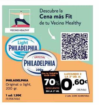 Supermercados Lupa Philadelphia original o light oferta