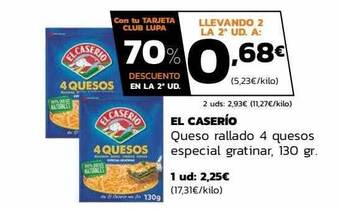 El caserio queso rallado 4 quesos especial gratinar