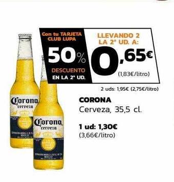 Supermercados Lupa Corona cerveza oferta