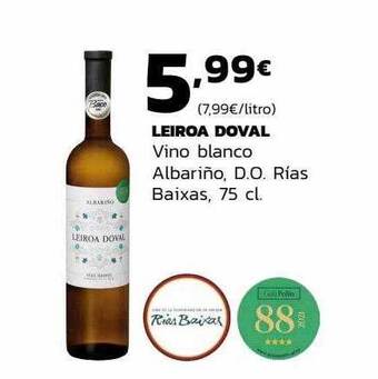 Supermercados Lupa Leiroa doval vino blanco albariño d.o. rias baixas oferta