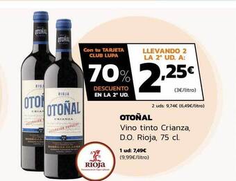 Supermercados Lupa Otoñal vino tinto crianza d.o. rioja oferta