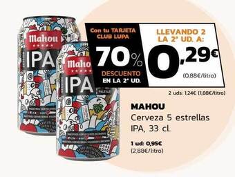 Supermercados Lupa Mahou cerveza 5 estrellas ipa oferta