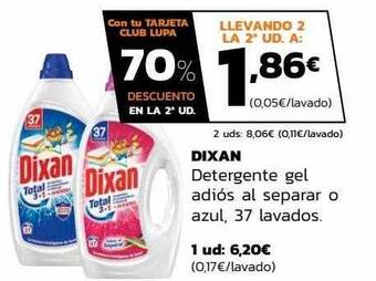 Supermercados Lupa Dixan detergente gel adiós al separar o azul oferta