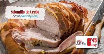Abordo Solomillo de cerdo oferta