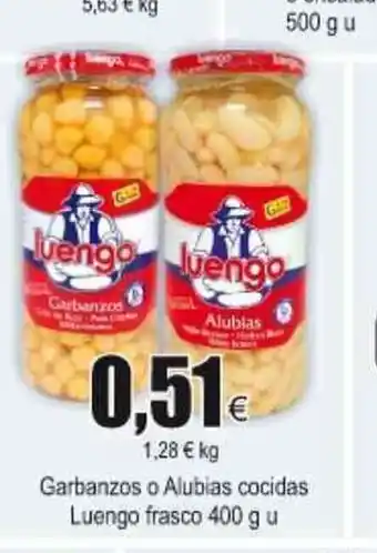 FROIZ Luengo Garbanzos o Alubias cocidas frasco 400g u oferta
