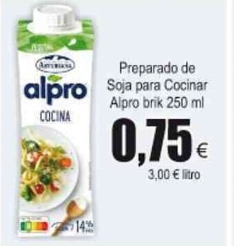 FROIZ Alpro Preparado de Soja para Cocinar brik 250ml oferta