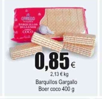FROIZ Barquillos Gargallo Boer coco 400g oferta