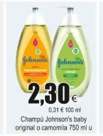 FROIZ Johnson's Champú baby original o camomila 750ml u oferta