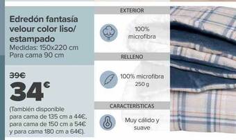 Carrefour Edredón fantasía velour color liso estampado oferta