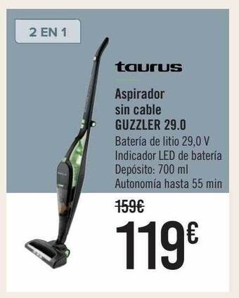 Carrefour Taurus aspirador sin cable guzzler 29.0 oferta