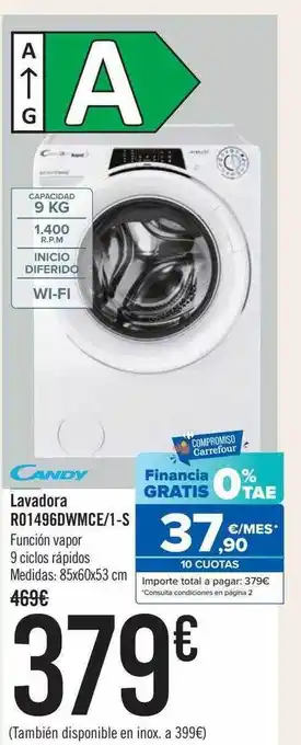 Carrefour Candy lavadora r01496dwmce 1-s oferta