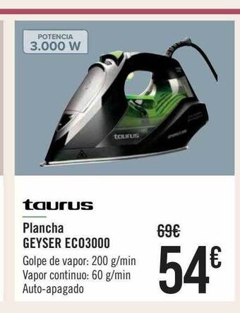 Carrefour Taurus plancha geyser eco3000 oferta