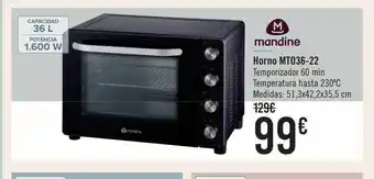Carrefour Mandine horno mt036-22 oferta