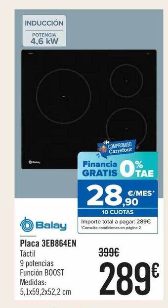 Carrefour Balay placa 3eb864en oferta