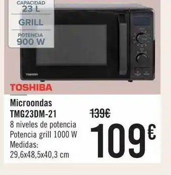 Carrefour Toshiba microondas tmg23dm-21 oferta