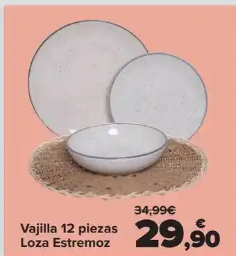 Carrefour Vajilla 12 piezas loza estremoz oferta