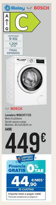 Carrefour Bosch lavadora wuu24t71es oferta