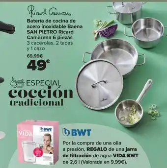 Carrefour Batería de cocina de acero inoxidable baena san pietro ricard camarena 6 piezas oferta