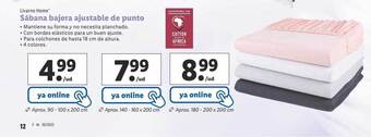 Lidl Livarno home sábana bajera ajustable de punto oferta