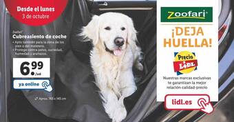 Lidl Zoofari cubreasiento de coche oferta