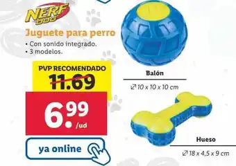Lidl Nerf dog juguete para perros balón hueso oferta