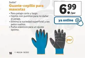Lidl Zoofari guante-cepillo para mascotas oferta
