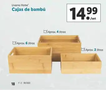 Lidl Livarno home cajas de bambú oferta