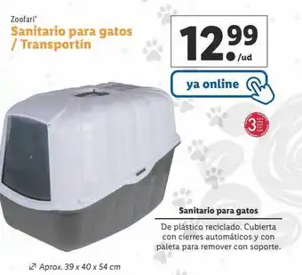 Lidl Zoofari sanitario para gatos transportín oferta
