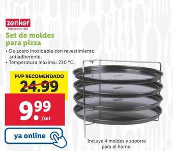 Lidl Zenker set de moldes para pizza oferta
