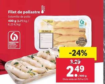 Lidl Filet de pollastre solomillo de pollo oferta