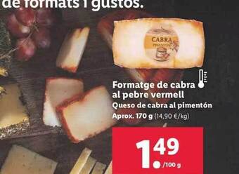 Lidl Queso de cabra al pimentón oferta