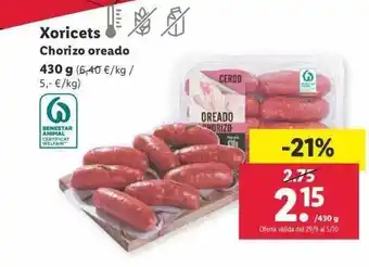 Lidl Xoricets chorizo oreado oferta