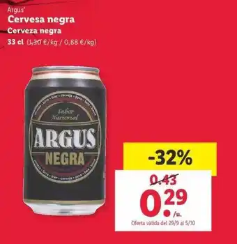 Lidl Argus cervesa negra oferta