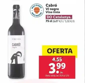 Lidl Cabró vino tinto oferta
