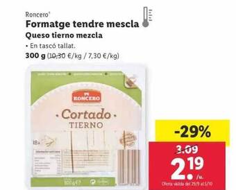 Lidl Roncero queso tierno mezcla oferta