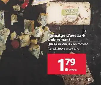 Lidl Queso de oveja con romero oferta