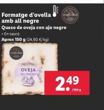 Lidl Queso de oveja con ajo negro oferta