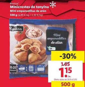 Lidl Monissa mini empanadillas de atún oferta