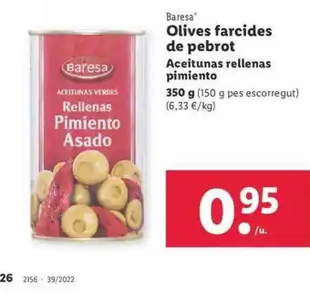 Lidl Baresa aceitunas rellenas pimiento oferta