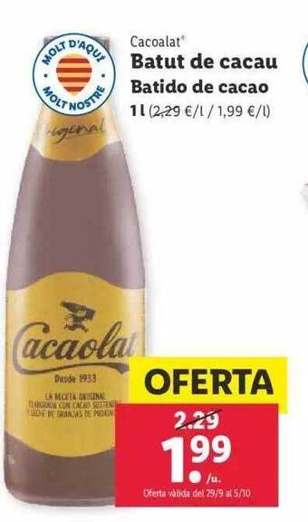 Lidl Cacaolat batido de cacao oferta