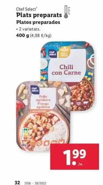 Lidl Chef select platos preparados oferta