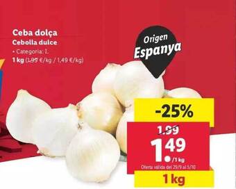 Lidl Cebolla dulce oferta
