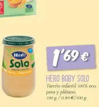 SPAR Gran Canaria Hero baby solo tarrito infantil 100% eco pera y plátano oferta