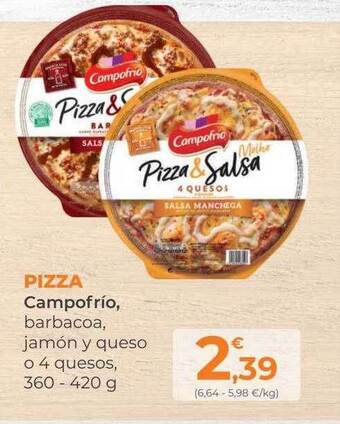 SPAR Gran Canaria Pizza campofrío barbacoa jamón y queso o 4 quesos oferta