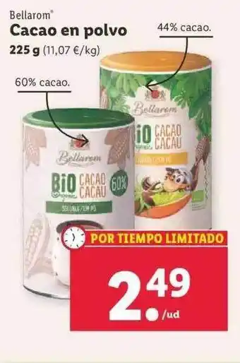 Lidl Bellarom cacao en polvo oferta